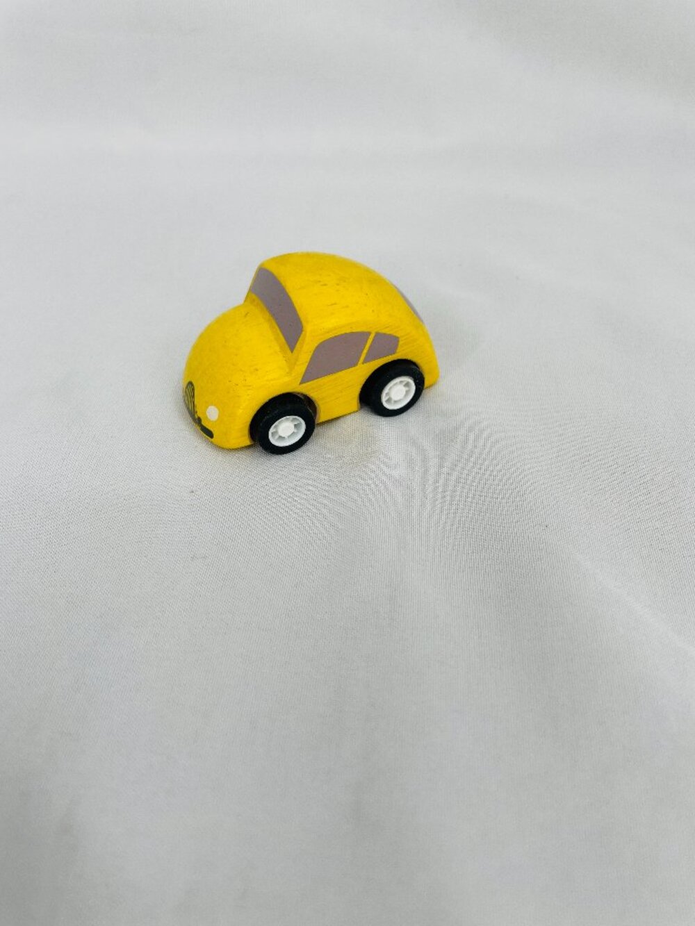 Plan Toys Wooden Volkswagen Beetle Yellow Toy Car